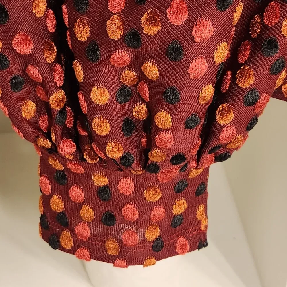 Babydoll Velvet Top Last Letter Burnout Blouson Sleeves Sz 14 Lane Bryant - Picture 6 of 16